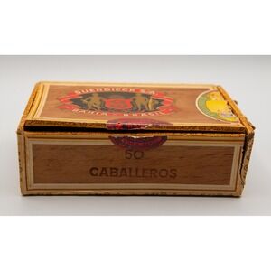 Vintage Suerdieck Bahia Brasil 50 Caballeros Wooden Cigar Box Empty Tobacciana